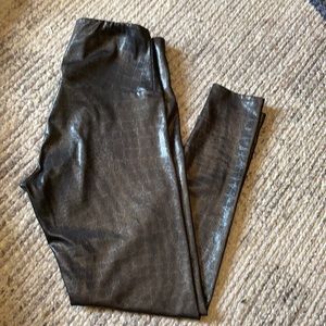 Silver snake skin leggings